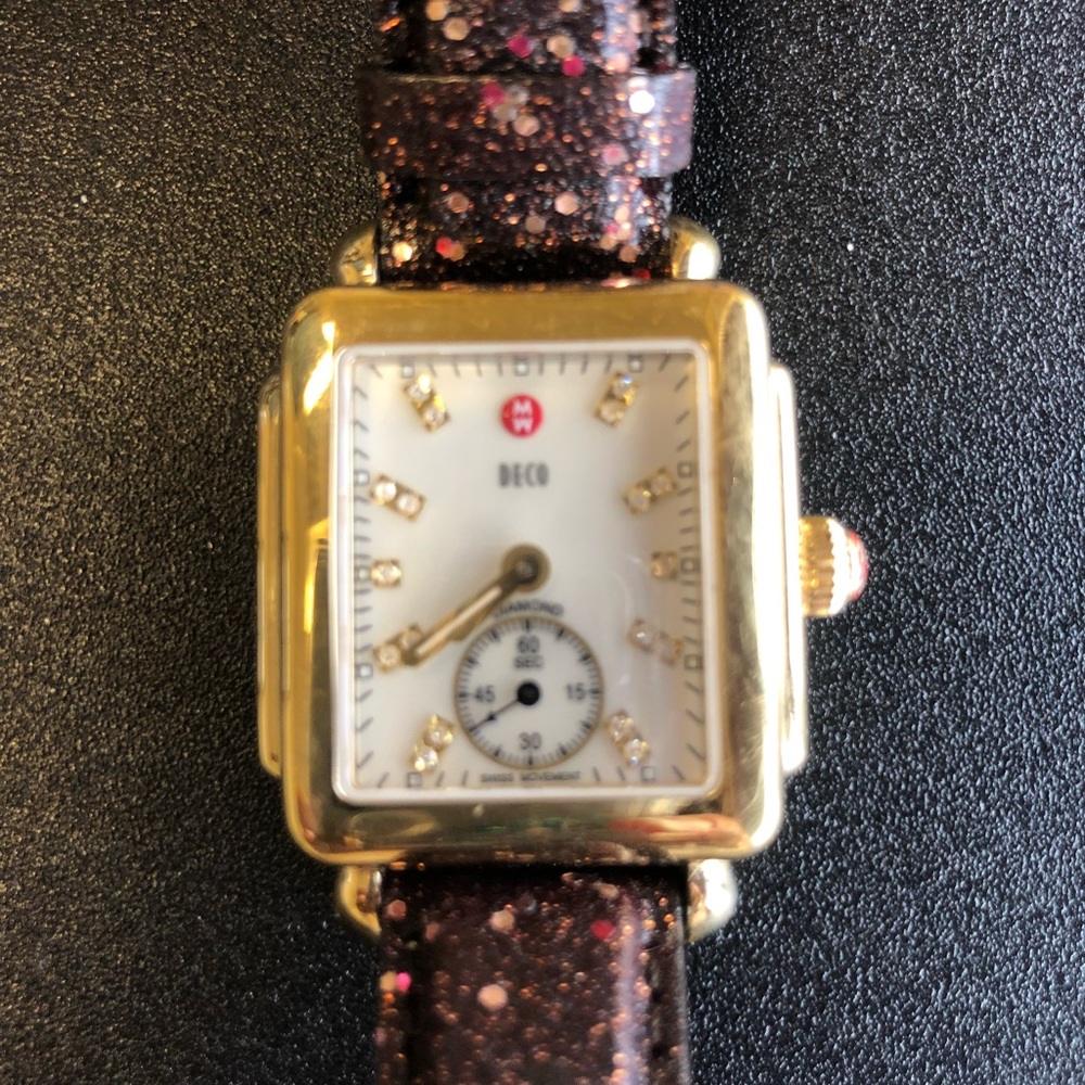 Michele Deco 16 gold plated Watch